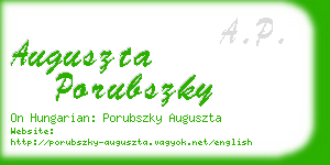 auguszta porubszky business card